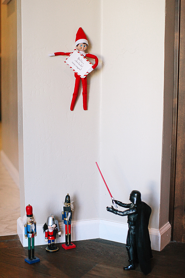 Dark Vader will be on the Naughty List for this one, right? | Elf On The Shelf Ideas