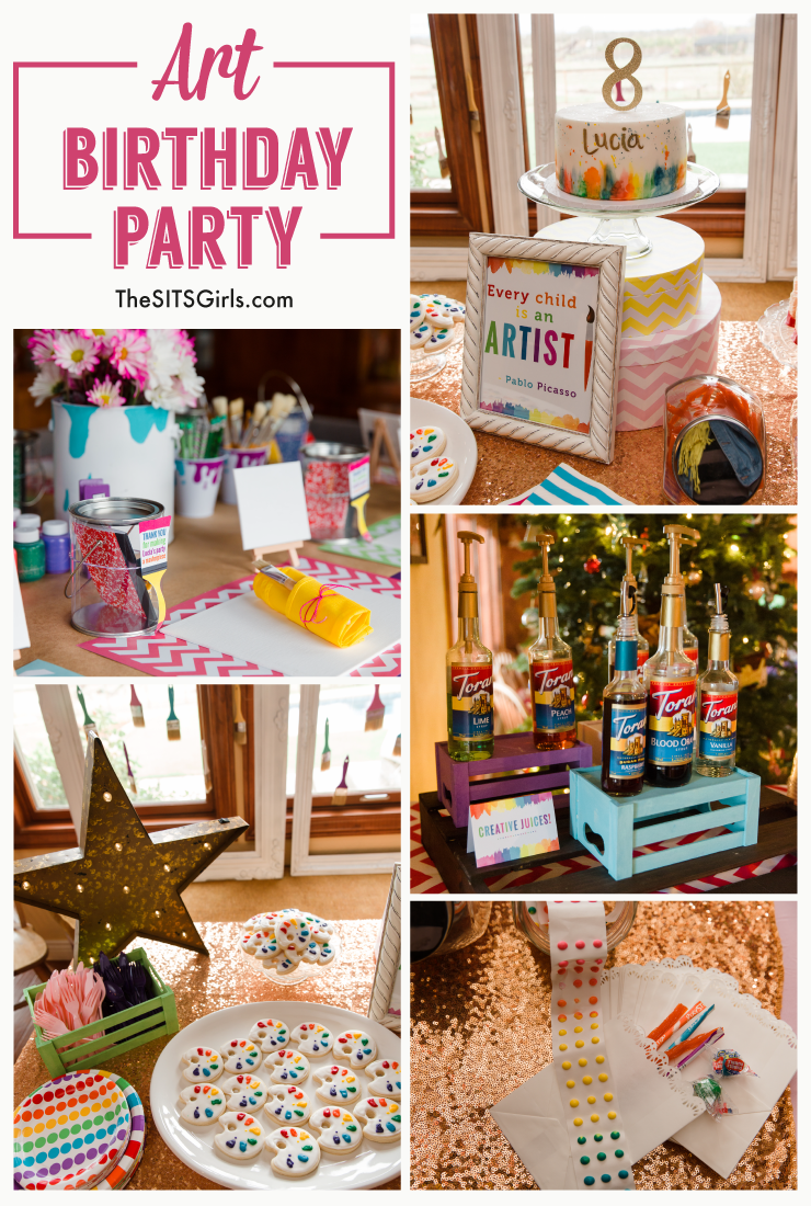 The perfect art party - cute birthday decor and snack ideas. 