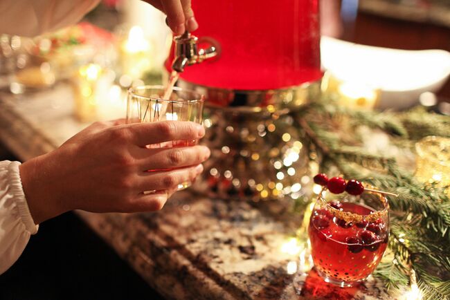 Pour and serve to your guests! Trust us this cranberry spritzer is the best!