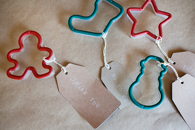 Cute cookie cutters were the favor of choice at this Cookie Exchange party!