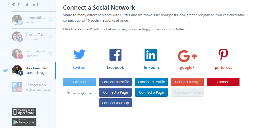 Connect Your Social Media Accounts To Buffer