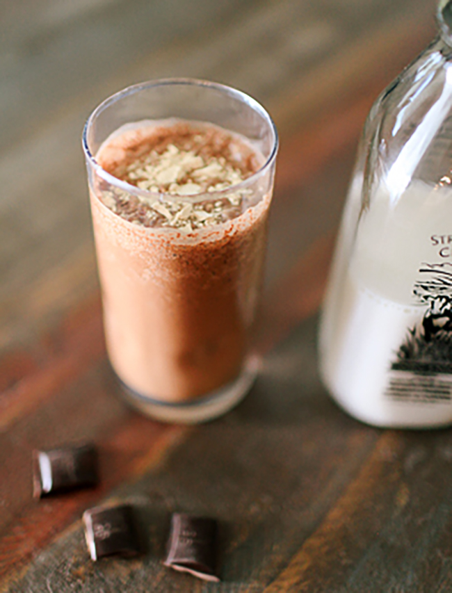 A chocolate peanut butter smoothie is the best way to start the day!