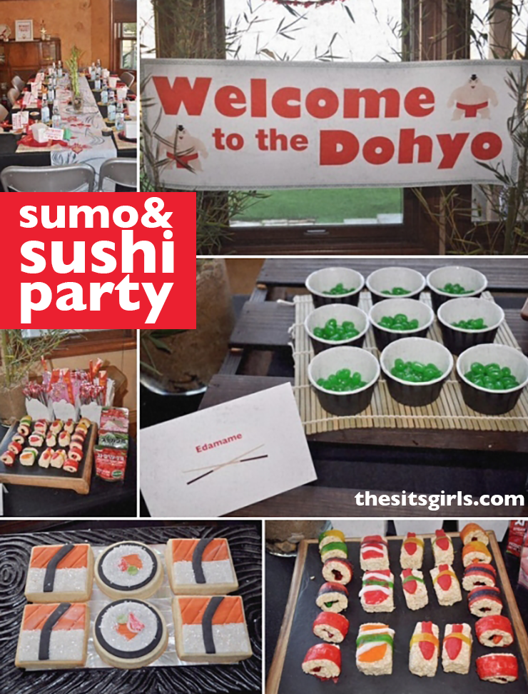 Sushi themed birthday party for kids.
