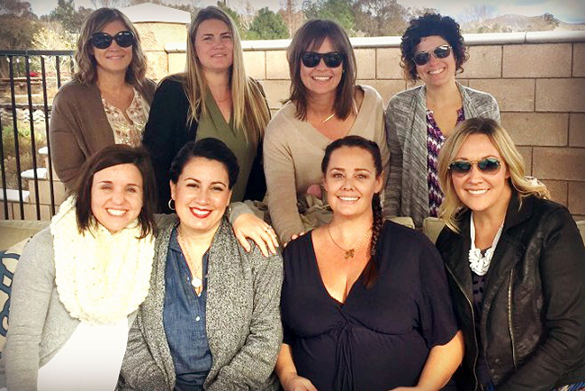 Sway Group ladies visit Tiffany to celebrate baby Adeline.