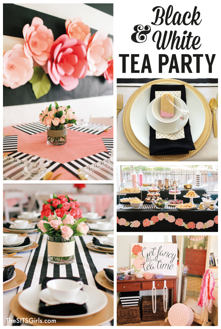 Traditional afternoon tea meets little girl birthday party in this Black & White Tea Party. Check out the cute decor, yummy food, fun party craft, and more!