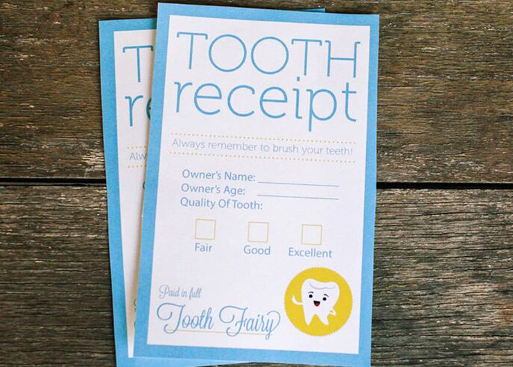 Tooth Fairy Tooth Receipt