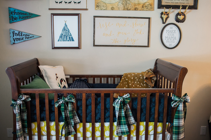 Baby boy nursery and gallery wall.