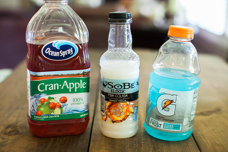 Perfect juice combination for a red, white, and blue layered drink!