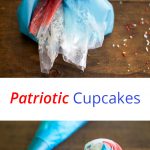 Patriotic Cupcakes | An easy tip for achieving perfect red, white, and blue swirled frosting on every cupcake. Great for your fourth of July party!