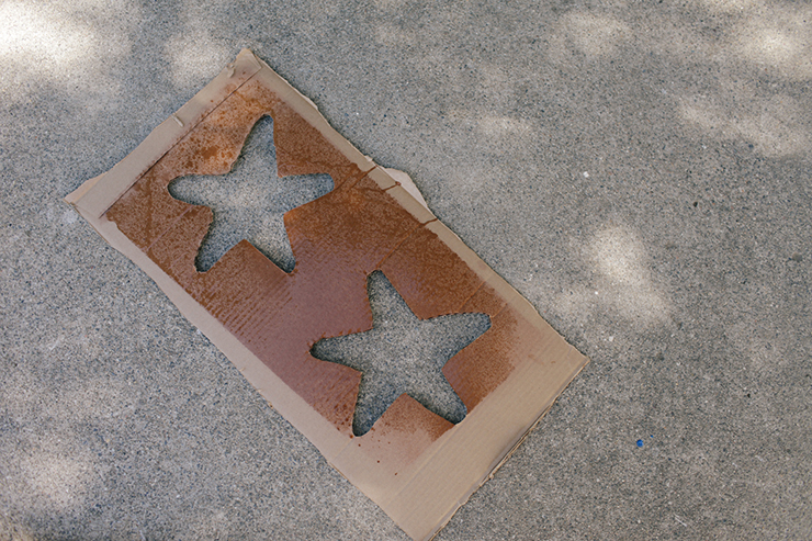 A simple piece of cardboard can transform in to a stencil.