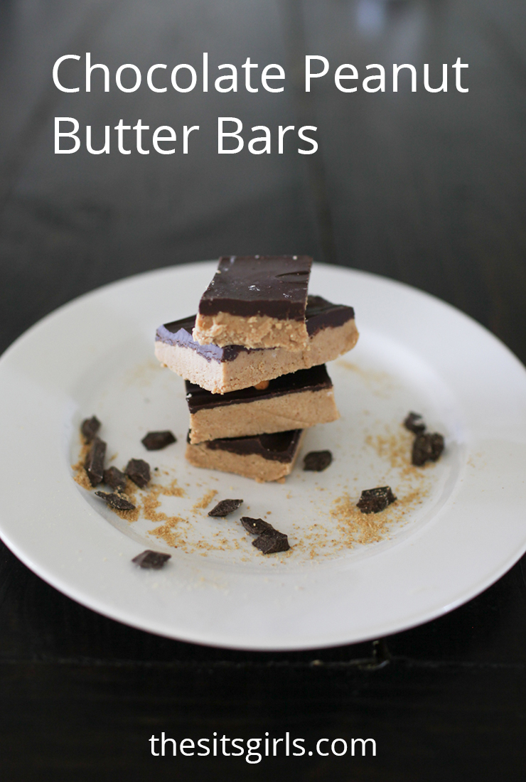 A great recipe if you love Reese's Peanut Butter Cups. These chocolate peanut butter bars are delicious and don't require any baking. | No Bake Dessert Recipe