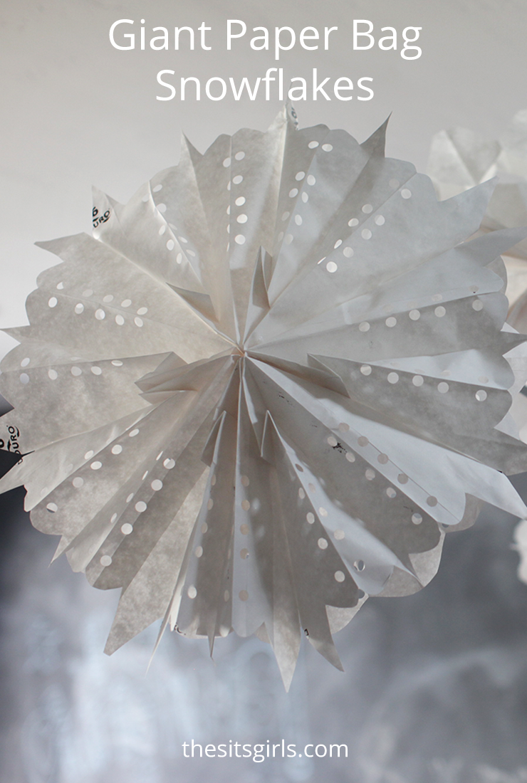 Giant Paper Bag Snowflakes | Paper Snowflakes | Snowflake Party Decor