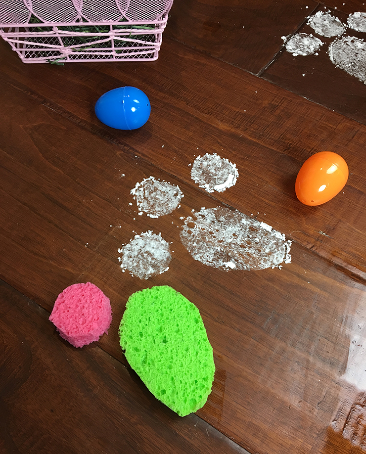 Use sponges to make these cute footprints.