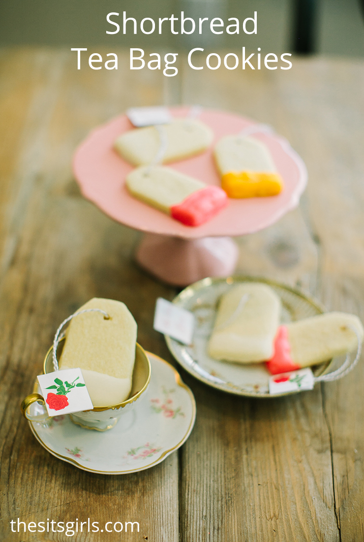 Tea bag cookies recipe and printable tea bag tags. This easy shortbread cookie is perfect for the tea lover in your life and makes great tea party cookies.