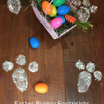 Use baking soda to make these cute Easter bunny footprints.
