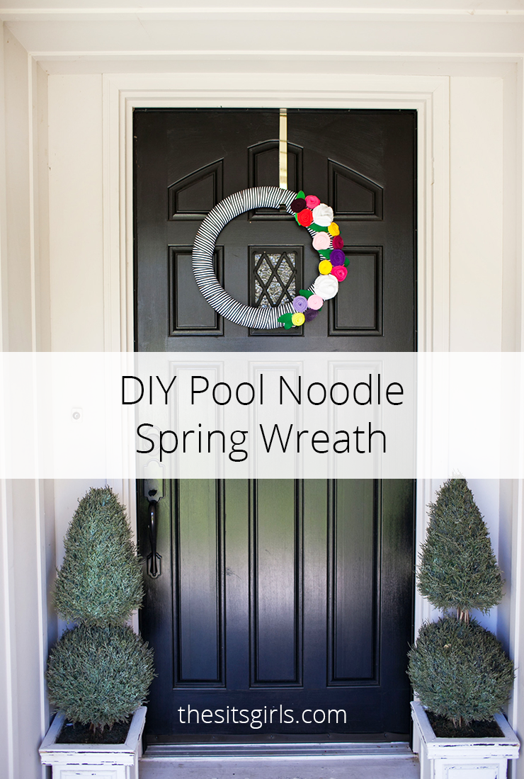 Use a pool noodle to make this cute wreath. 