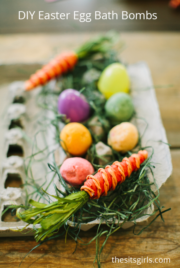 Easy bath bombs DIY tutorial. Make super cute Easter Egg bath bombs with a surprise inside.