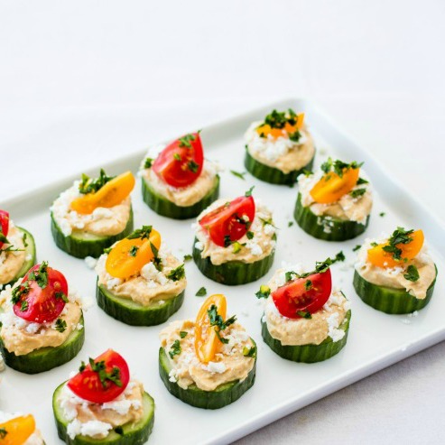 cucumber hummus bites