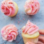 Pink champagne cupcakes are perfect for a party or shower.