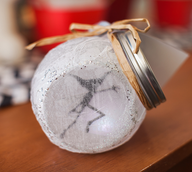Use Modge Podge and Tissue paper to coat the jar!