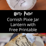 Harry Potter Cornish Pixie Jar Lantern, inspired by the pixies from the Wizarding World. Includes video tutorial and free printable.