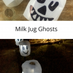 Milk jug ghosts are the easiest Halloween decoration DIY. You will only need a few simple supplies from the Dollar Store to make your front yard ghostly.