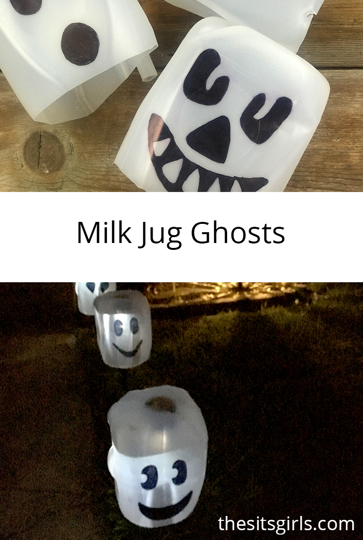 Milk jug ghosts are the easiest Halloween decoration DIY. You will only need a few simple supplies from the Dollar Store to make your front yard ghostly.