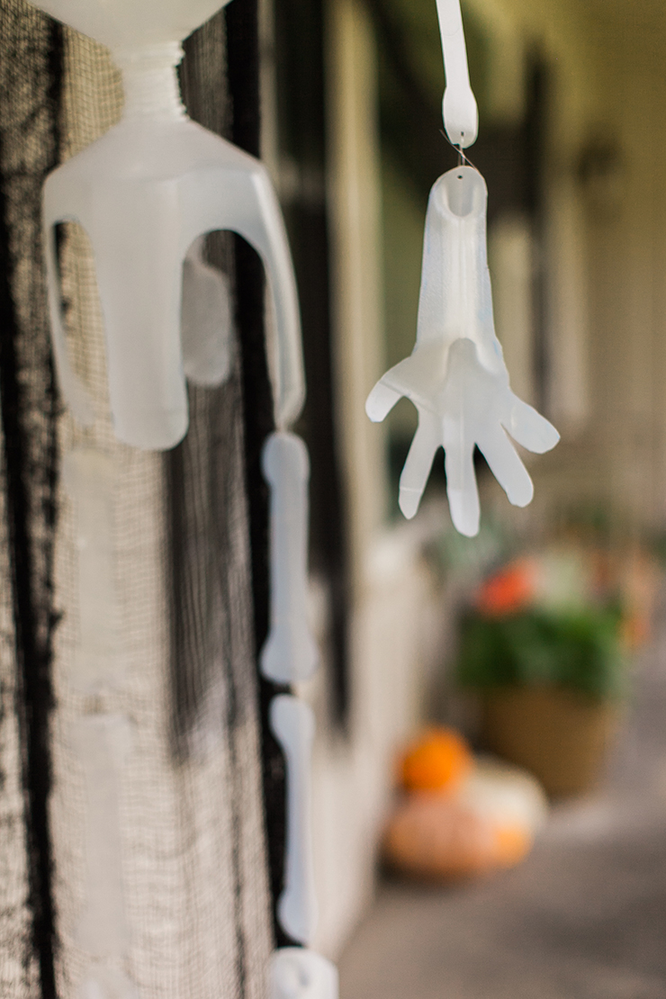 Trace one of the kids hands to make these cute skeletons.