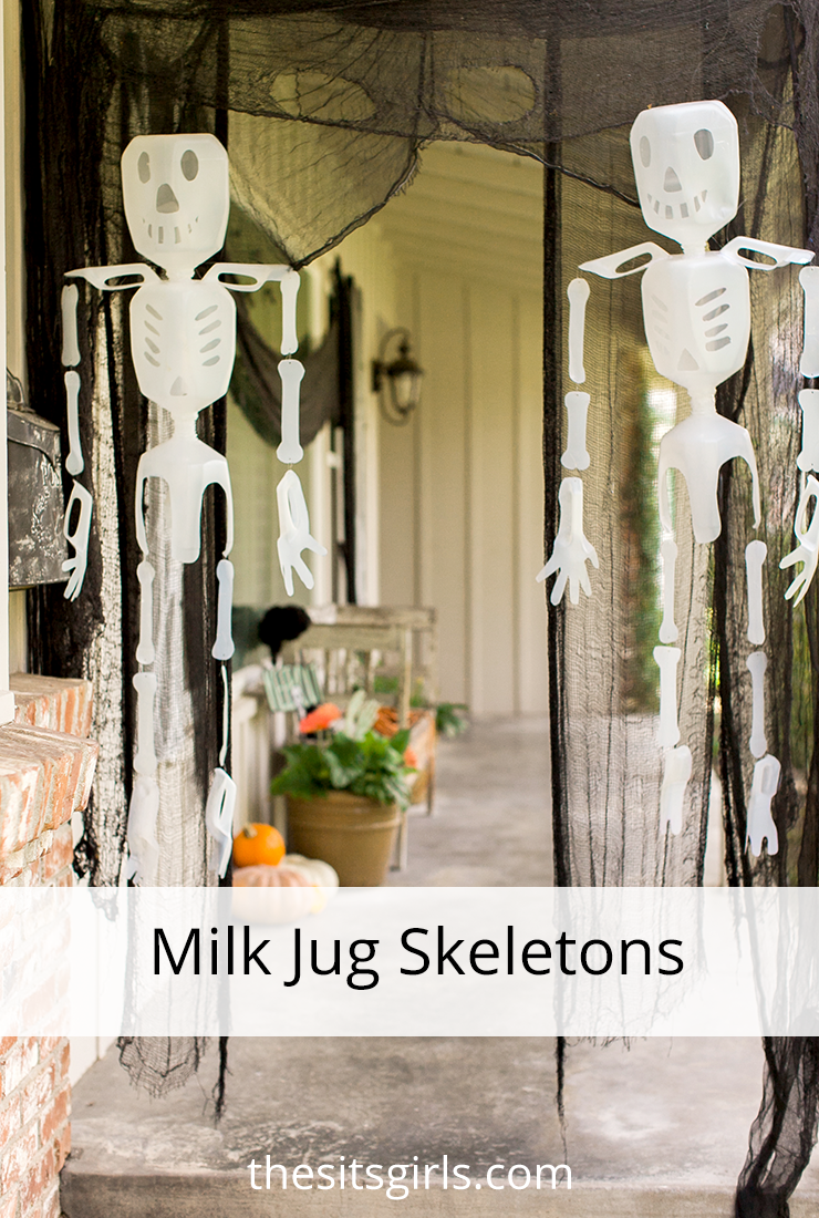Milk Jug Skeletons Easy DIY Halloween Decoration DIY Skeleton Decor