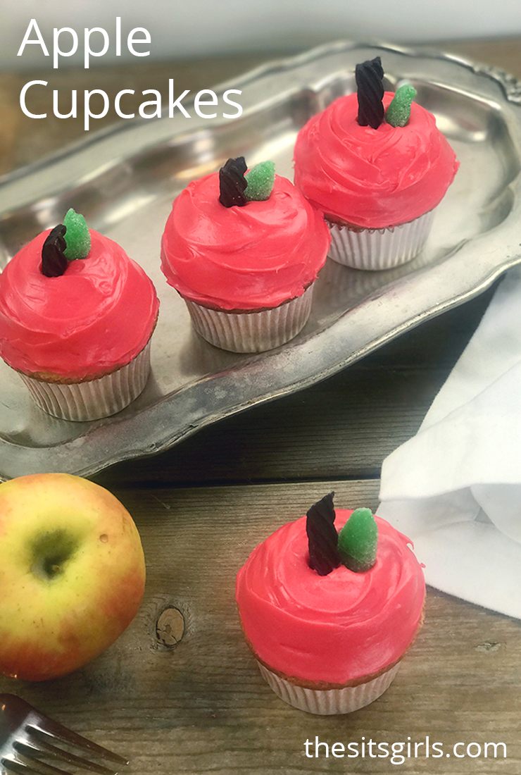 Use two things to make these cute apple cupcakes!