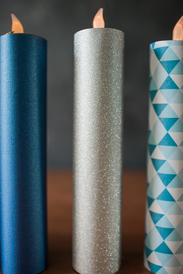 Flameless Menorah Candles Hanukkah Craft Project For Kids