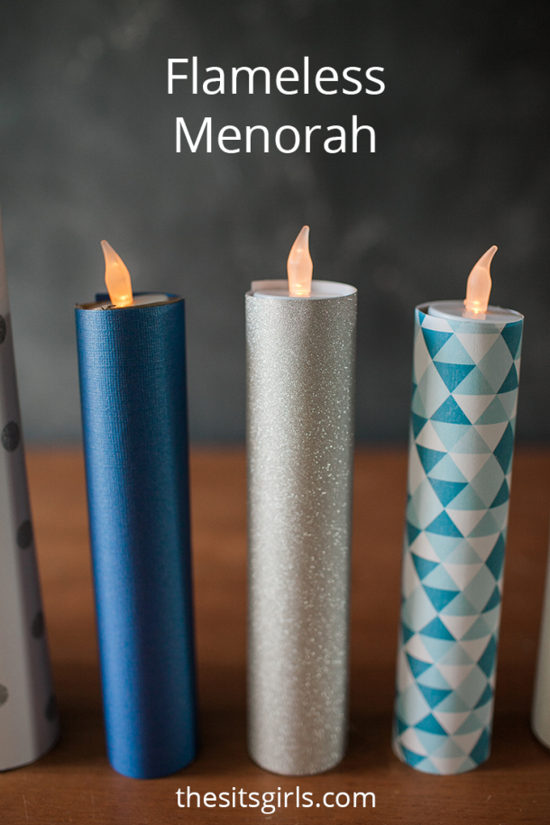 Flameless Menorah Candles Hanukkah Craft Project For Kids