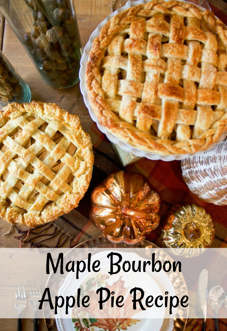 Maple Bourbon Apple Pie Recipe | This recipe is perfect for fall. Brown sugar and maple syrup create a caramel sauce to coat the apples and bourbon makes the flavors pop. #PieRecipe #Recipe
