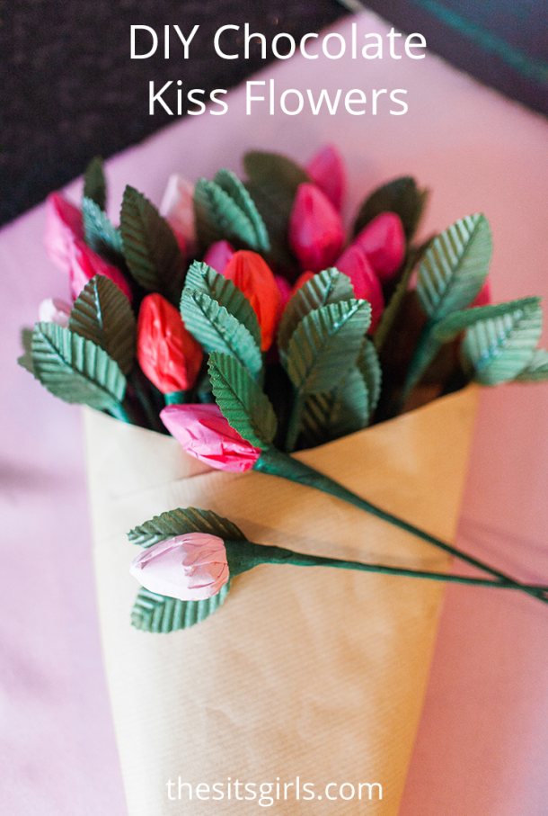 Take a Hershey kiss and transform it into beautiful flowers!