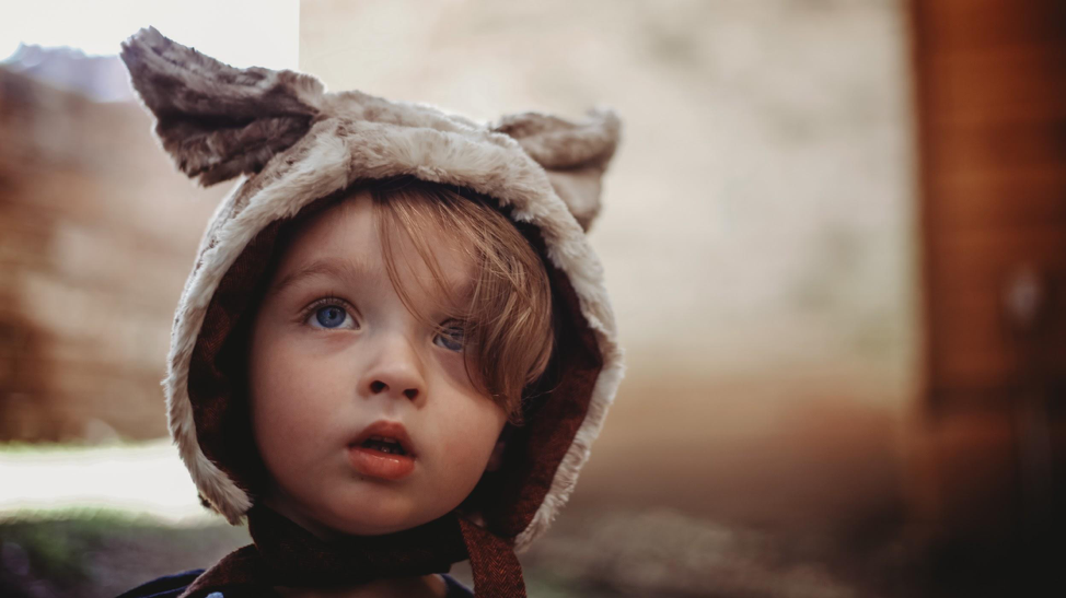 Boy in an animal hood