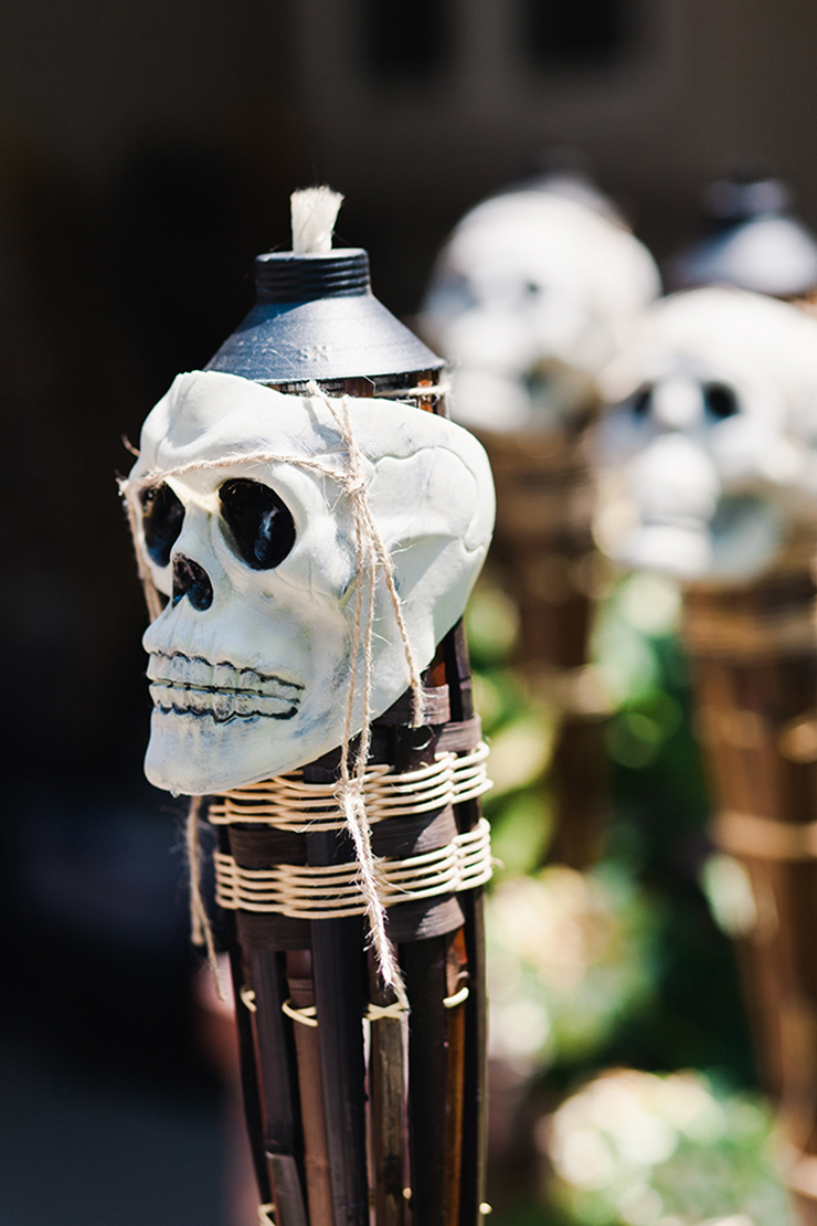 Flaming Skull Torches are the perfect way to line your walkway for Halloween.