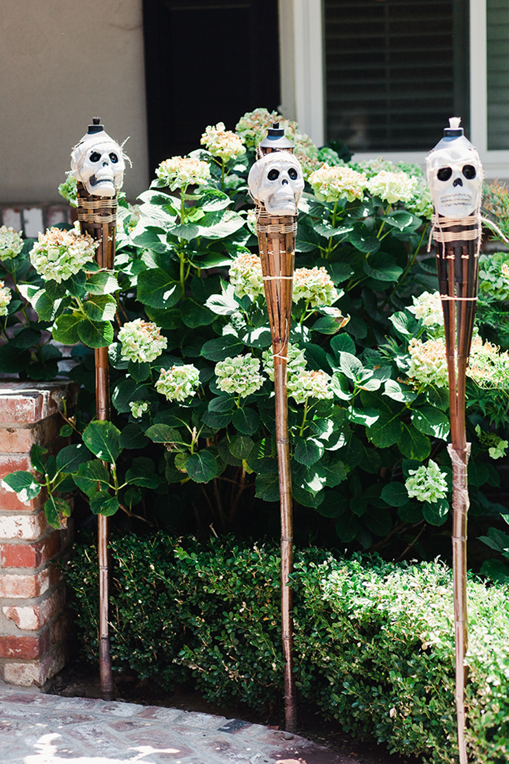Flaming Skull Torches are the perfect way to line your walkway for Halloween.