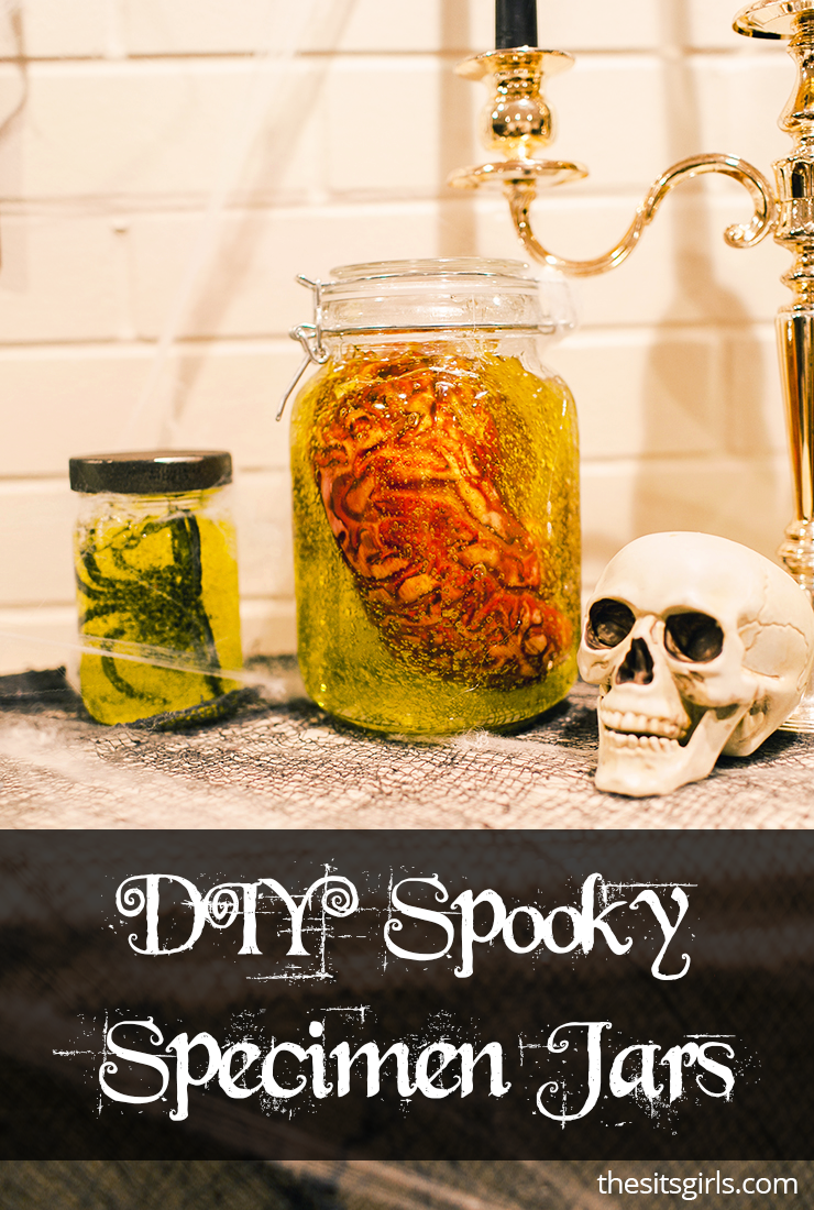 These Spooky Specimen Jars are the ultimate DIY Halloween Decorations. You can put them on your mantle or anywhere at home to set the mood for Halloween!