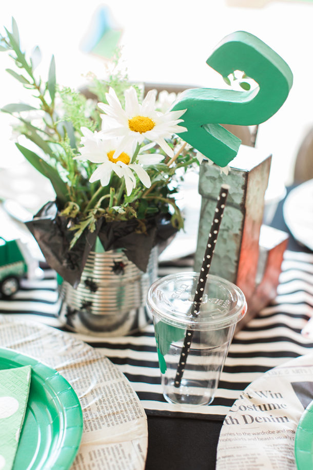 Trash Bash centerpieces