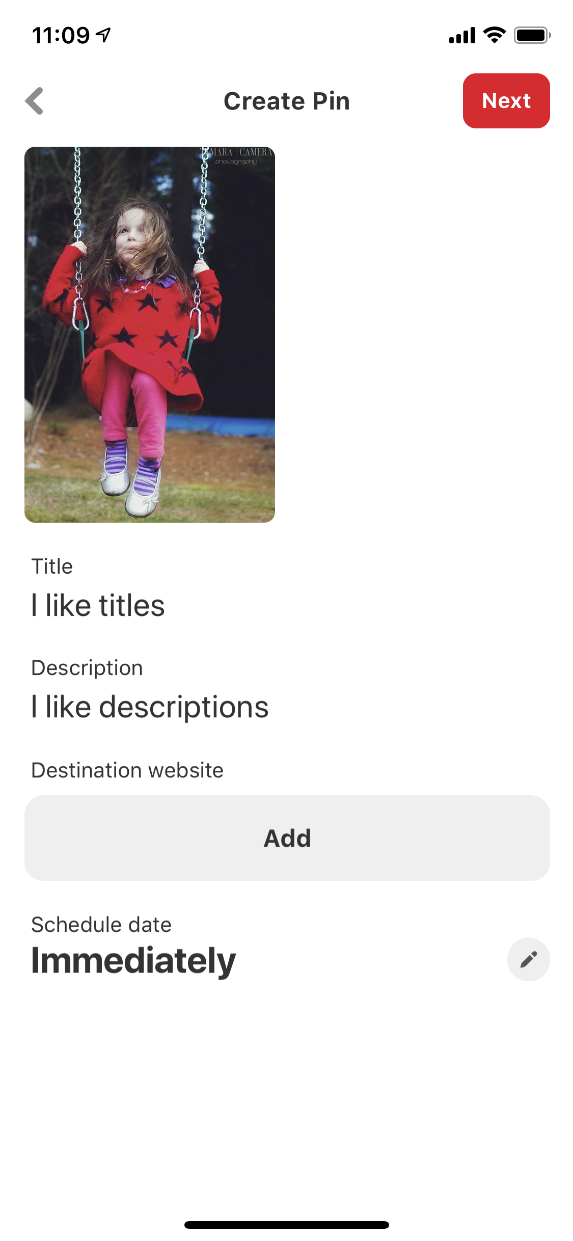 create pin