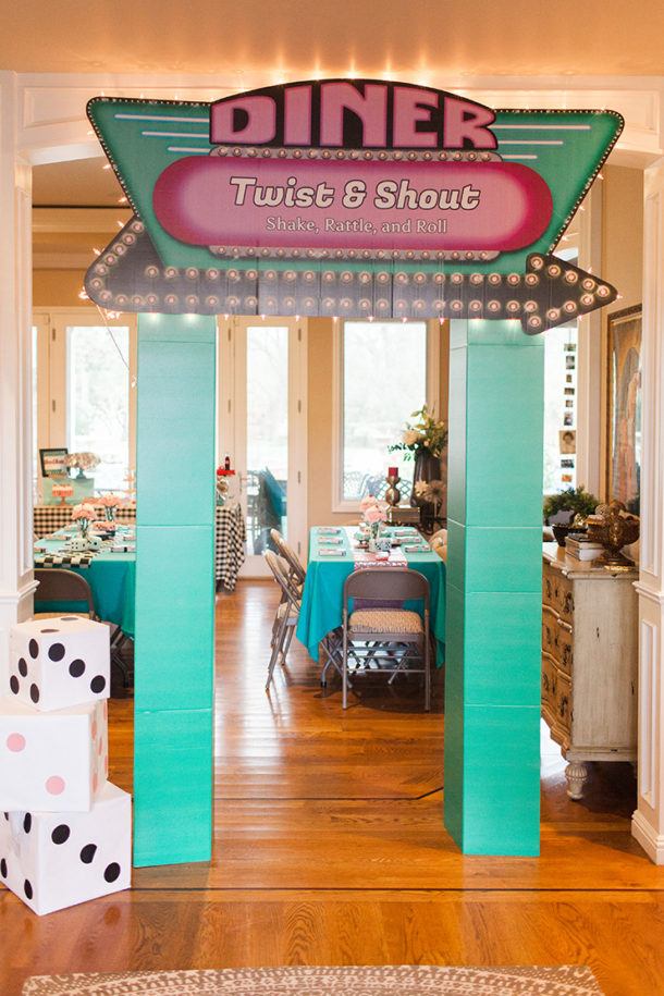 1950s retro sock hop diner decoration