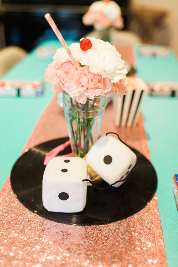 Tablescape for 1950s Retro Sock Hop