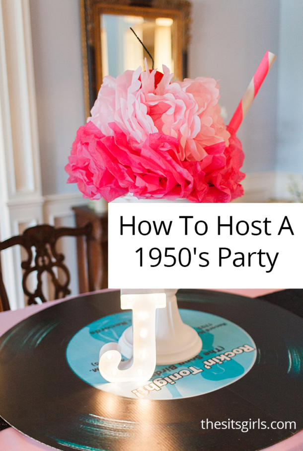 How to throw the perfect 1950s Retro Sock Hop with delicious food, cocktails, menus, tablescapes, favors, and more. It makes for a super fun, special party!