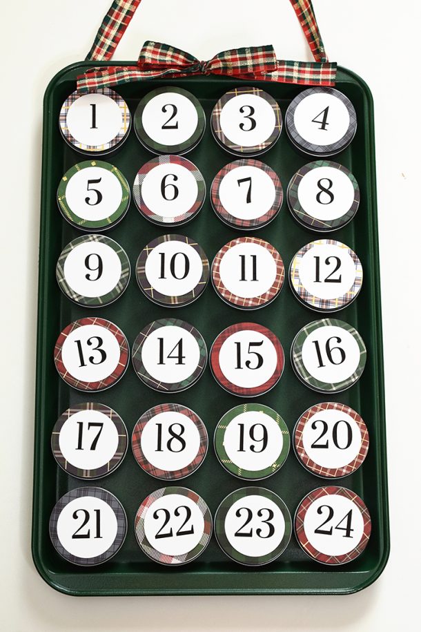 DIY Advent Calendar with Cookie Sheet Christmas Count Down