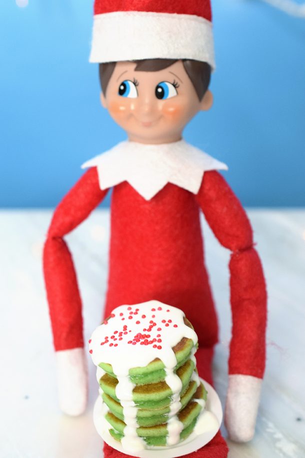 Elf on the Shelf MIni Pancake Breakfast with Elf-Sized Serving Plate