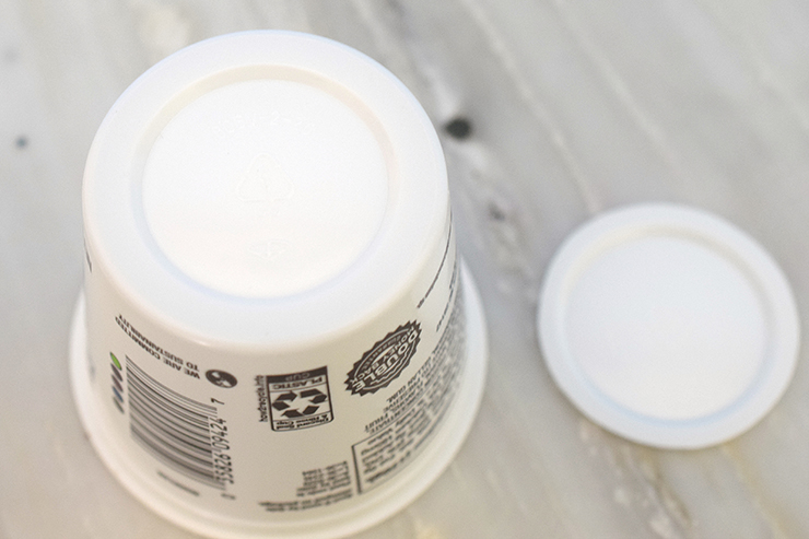 Yogurt container - you will cut the bottom out to make a mini serving plate