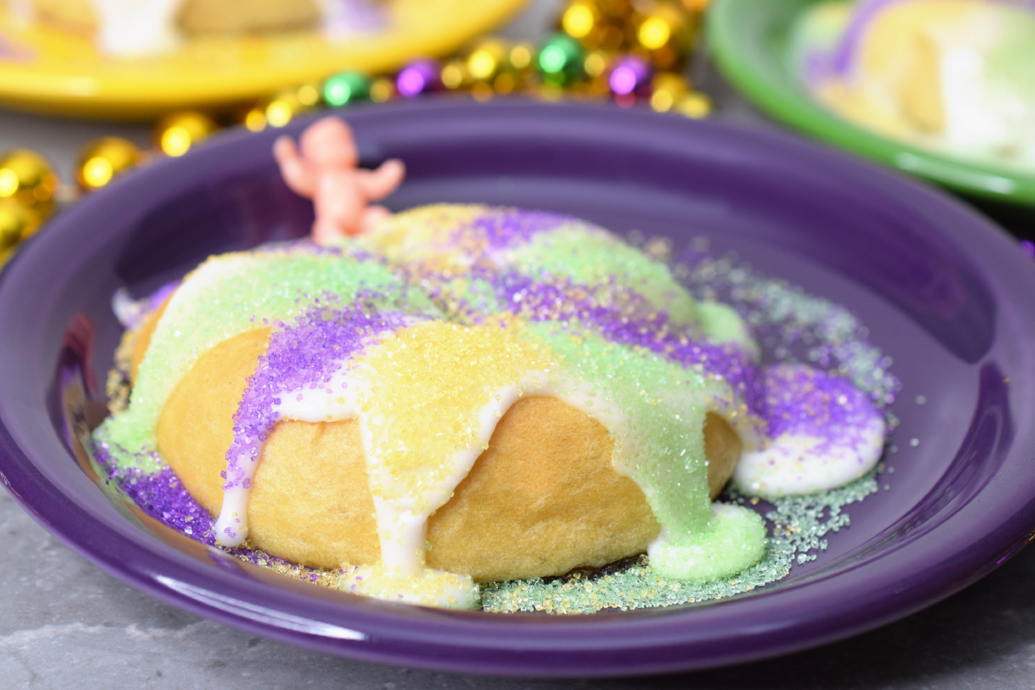 King Cakes made with mini crescent rolls.