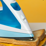 Image of an iron pressing down on a grilled cheese sandwich with the words "The best grilled cheese recipes for national grilled cheese day."
