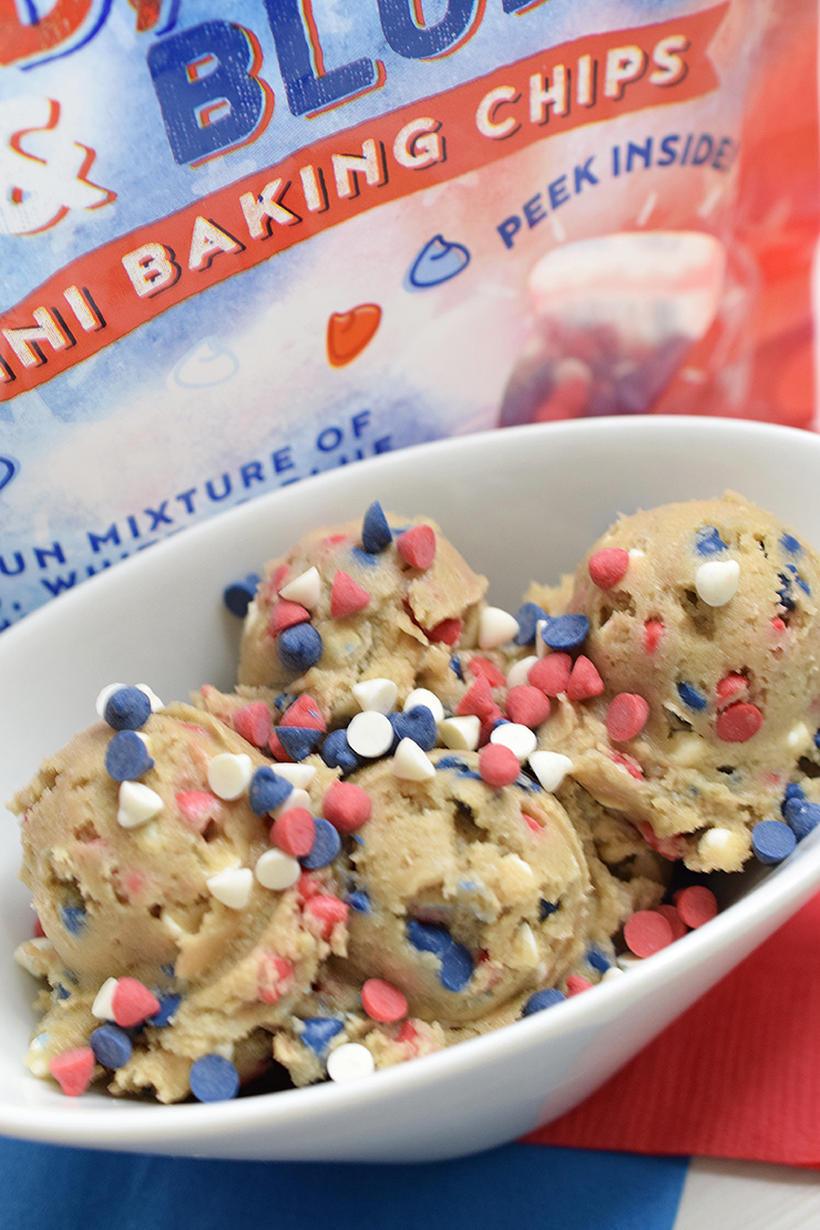 Edible cookie dough in a bowl. 
