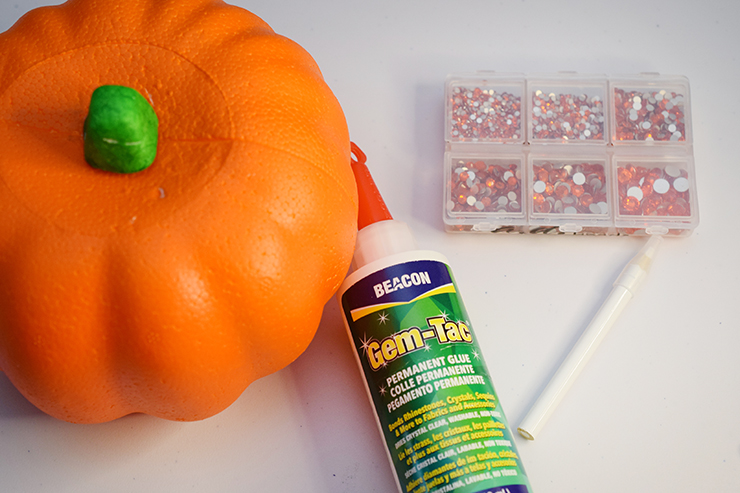 Rhinestone Pumpkin | How To Bling Out A Dollar Store Pumpkin